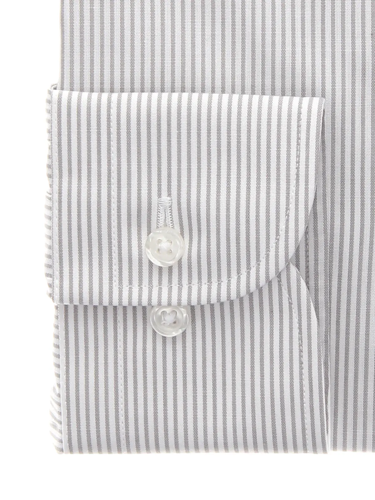 ▽ワイシャツ/長袖/ノンアイロン/形態安定/ワイドカラー/ストライプ/BASIC/ドレスシャツ グレー 首周り:37cm,裄丈:80cm