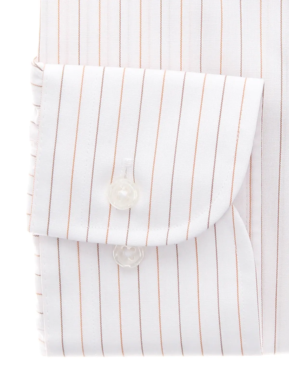 ▽ワイシャツ/長袖/ノンアイロン/形態安定/ワイドカラー/ストライプ/BASIC/ドレスシャツ ブラウン 首周り:37cm,裄丈:80cm