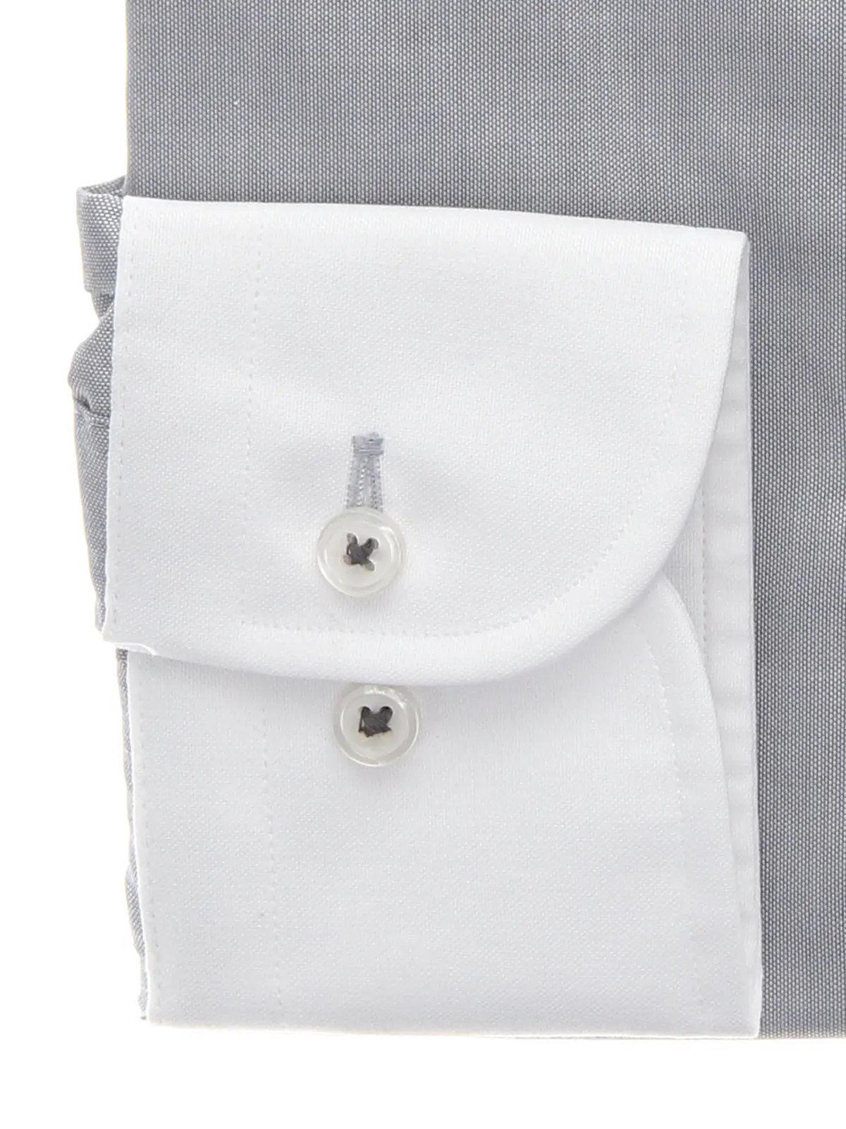 ▽ワイシャツ/長袖/ノンアイロン/形態安定/クレリックカラー/無地/BASIC/ドレスシャツ ライトグレー 首周り:37cm,裄丈:80cm