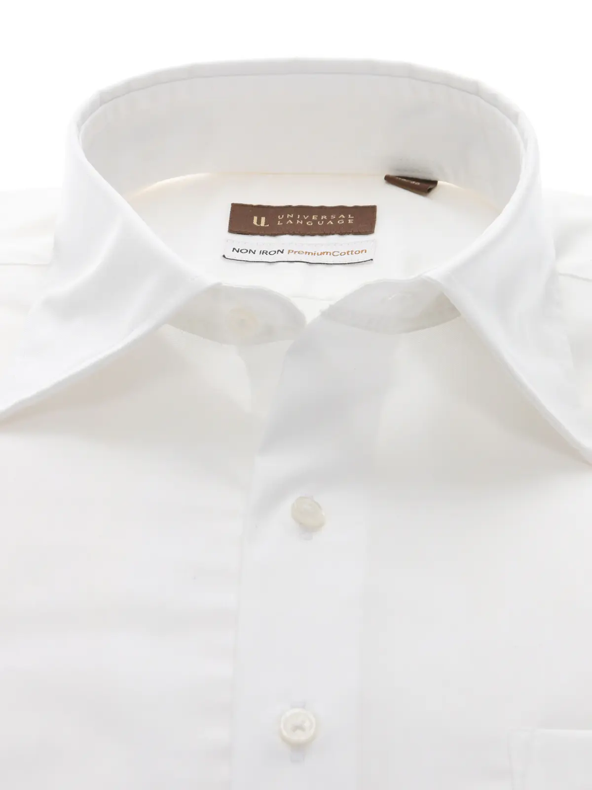 ワイシャツ／長袖／ノンアイロン／形態安定／レギュラーカラー／無地／BASIC／ドレスシャツ ホワイト 首周り:37cm,裄丈:80cm