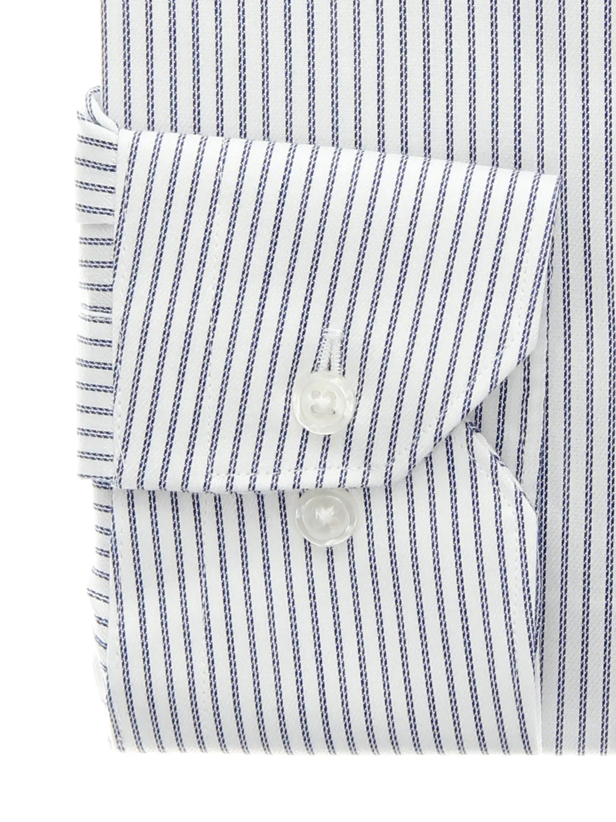 ▽ワイシャツ／長袖／ノンアイロン／形態安定／ホリゾンタルカラー／ストライプ／BASIC／ドレスシャツ ネイビー 首周り:37cm,裄丈:80cm