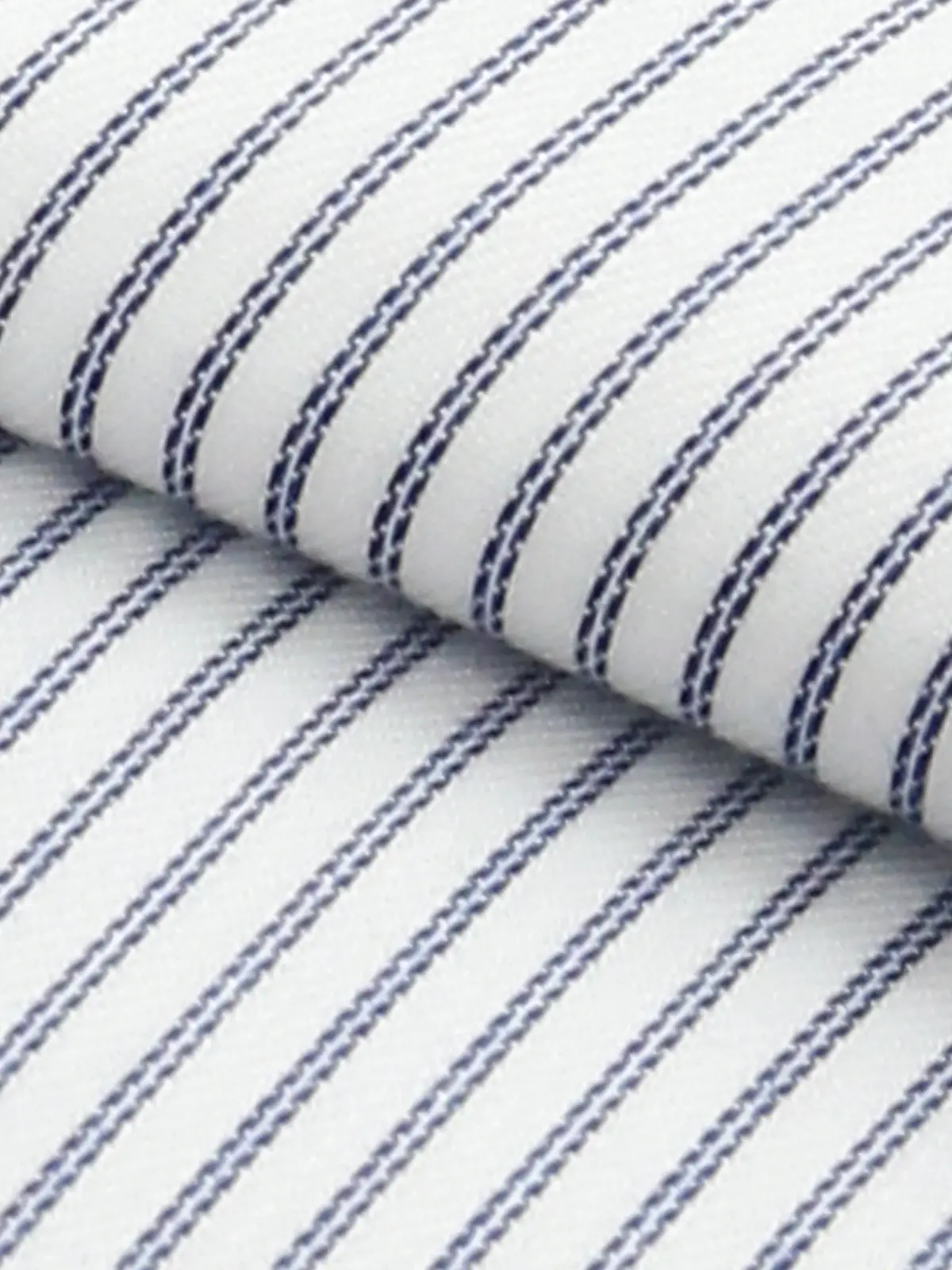 ▽ワイシャツ／長袖／ノンアイロン／形態安定／ホリゾンタルカラー／ストライプ／BASIC／ドレスシャツ ネイビー 首周り:37cm,裄丈:80cm