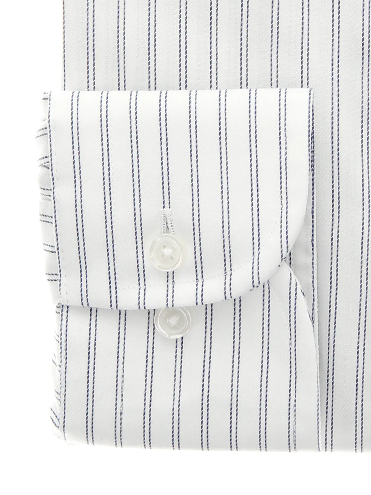 ▽ワイシャツ／長袖／ノンアイロン／形態安定／ボタンダウンカラー／ストライプ／BASIC／ドレスシャツ ネイビー 首周り:37cm,裄丈:80cm