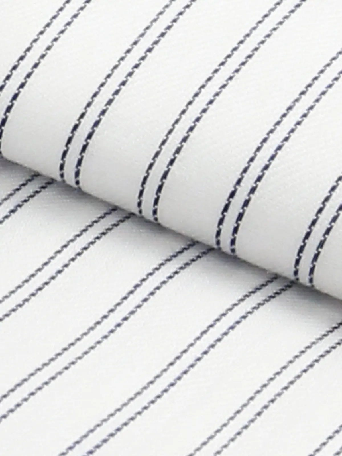 ▽ワイシャツ／長袖／ノンアイロン／形態安定／ボタンダウンカラー／ストライプ／BASIC／ドレスシャツ ネイビー 首周り:37cm,裄丈:80cm