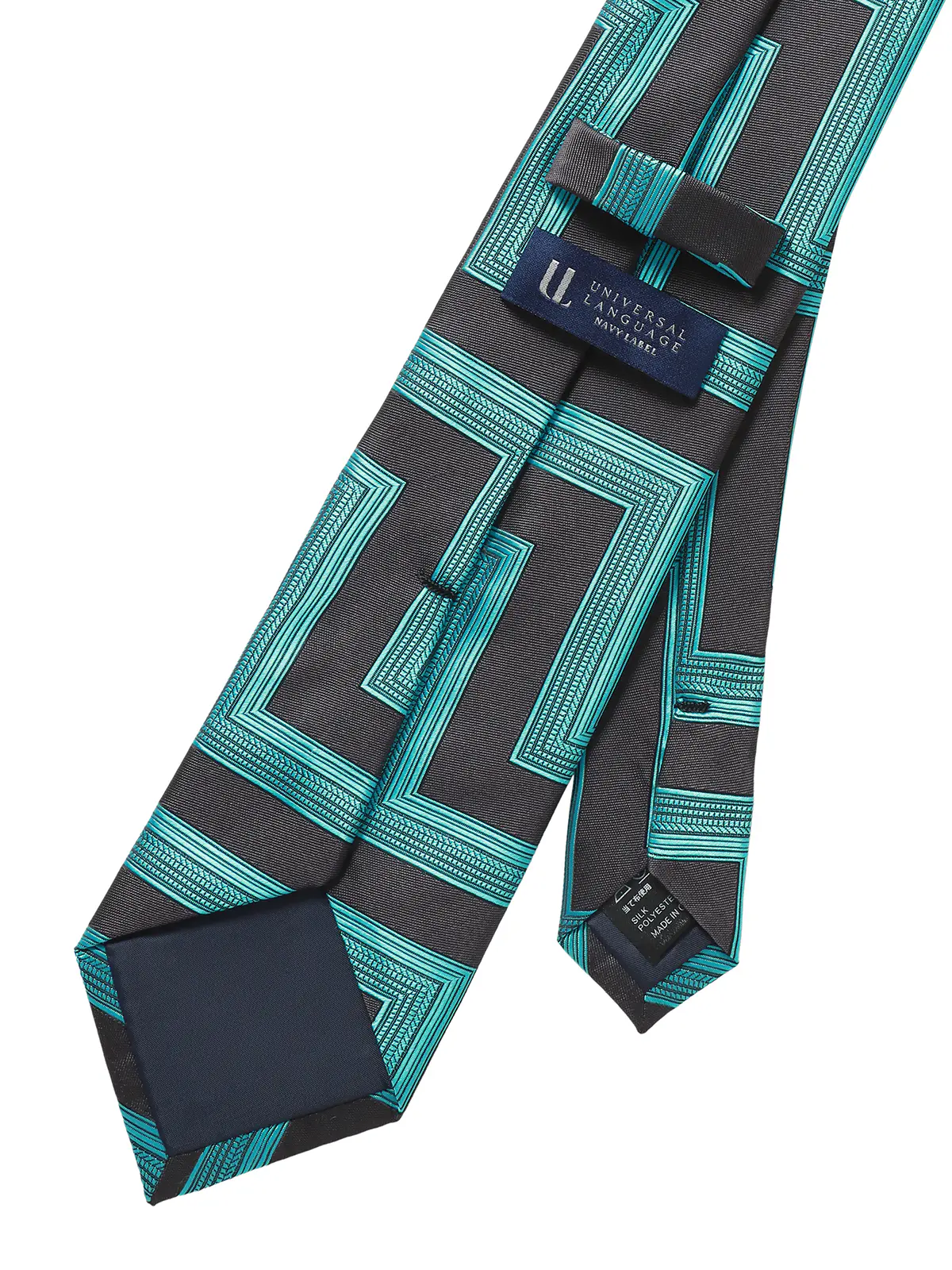 ネクタイ／シルクポリエステル／総柄 チャコール 0