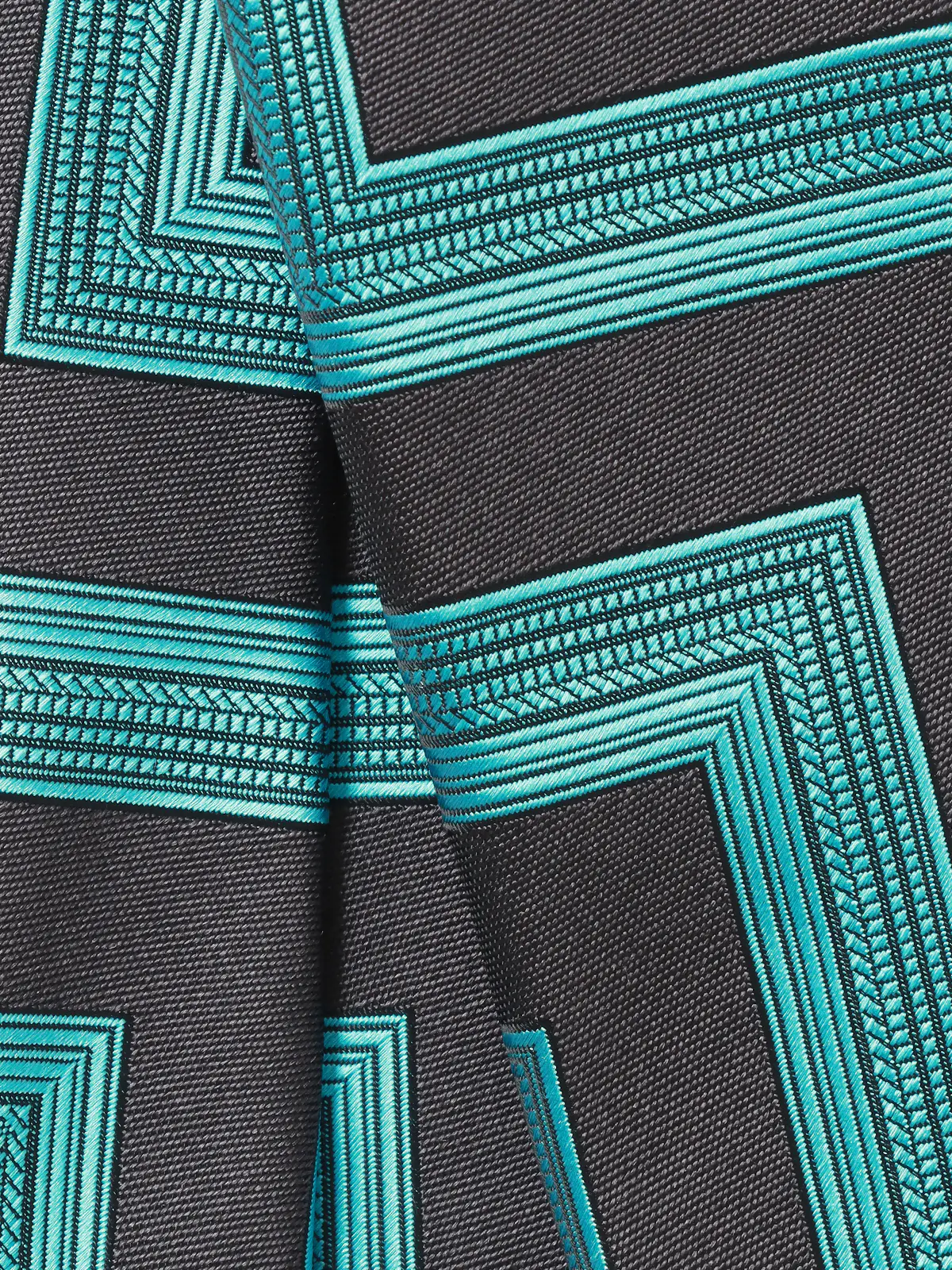 ネクタイ／シルクポリエステル／総柄 チャコール 0