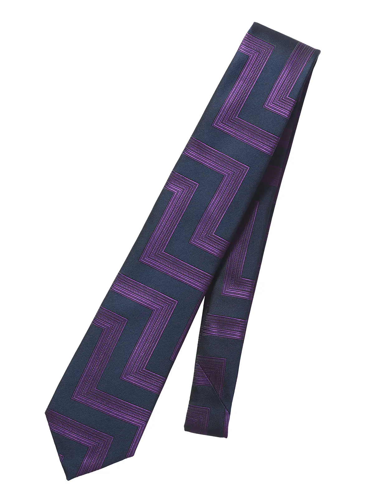 ネクタイ／シルクポリエステル／総柄 ネイビー 0