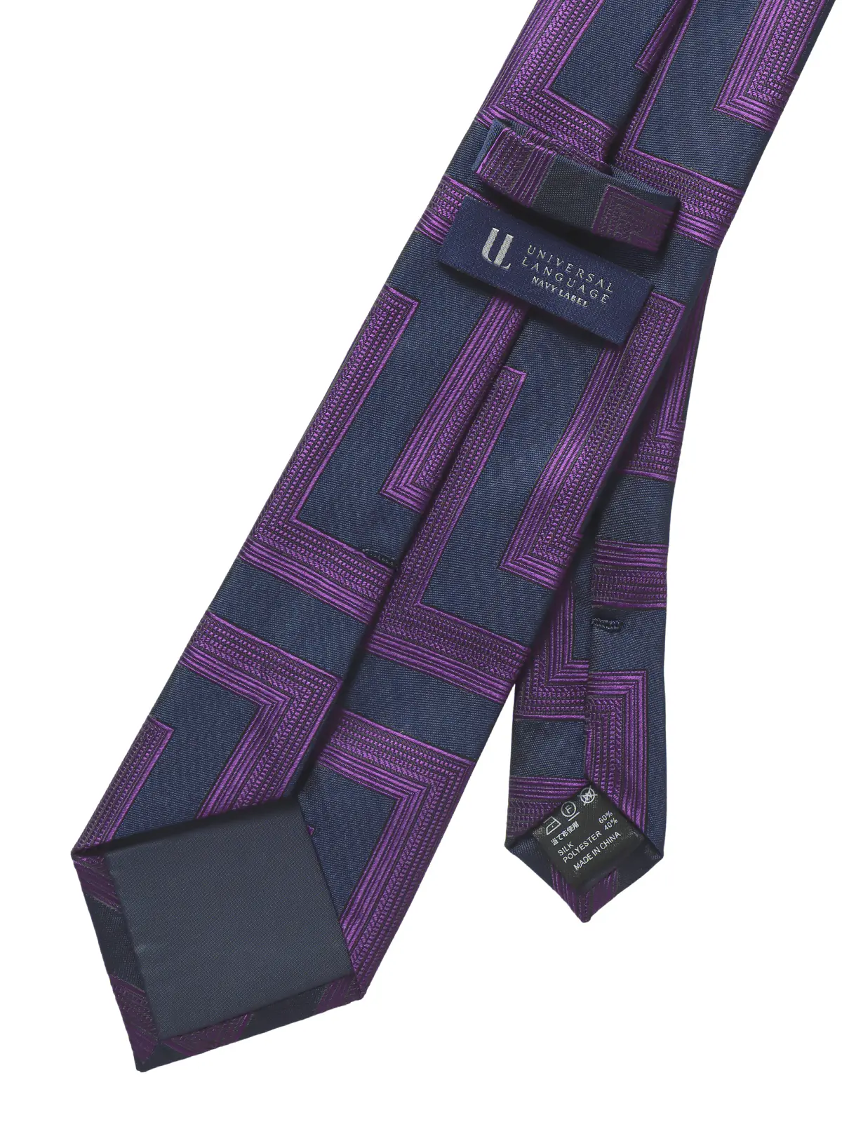 ネクタイ／シルクポリエステル／総柄 ネイビー 0