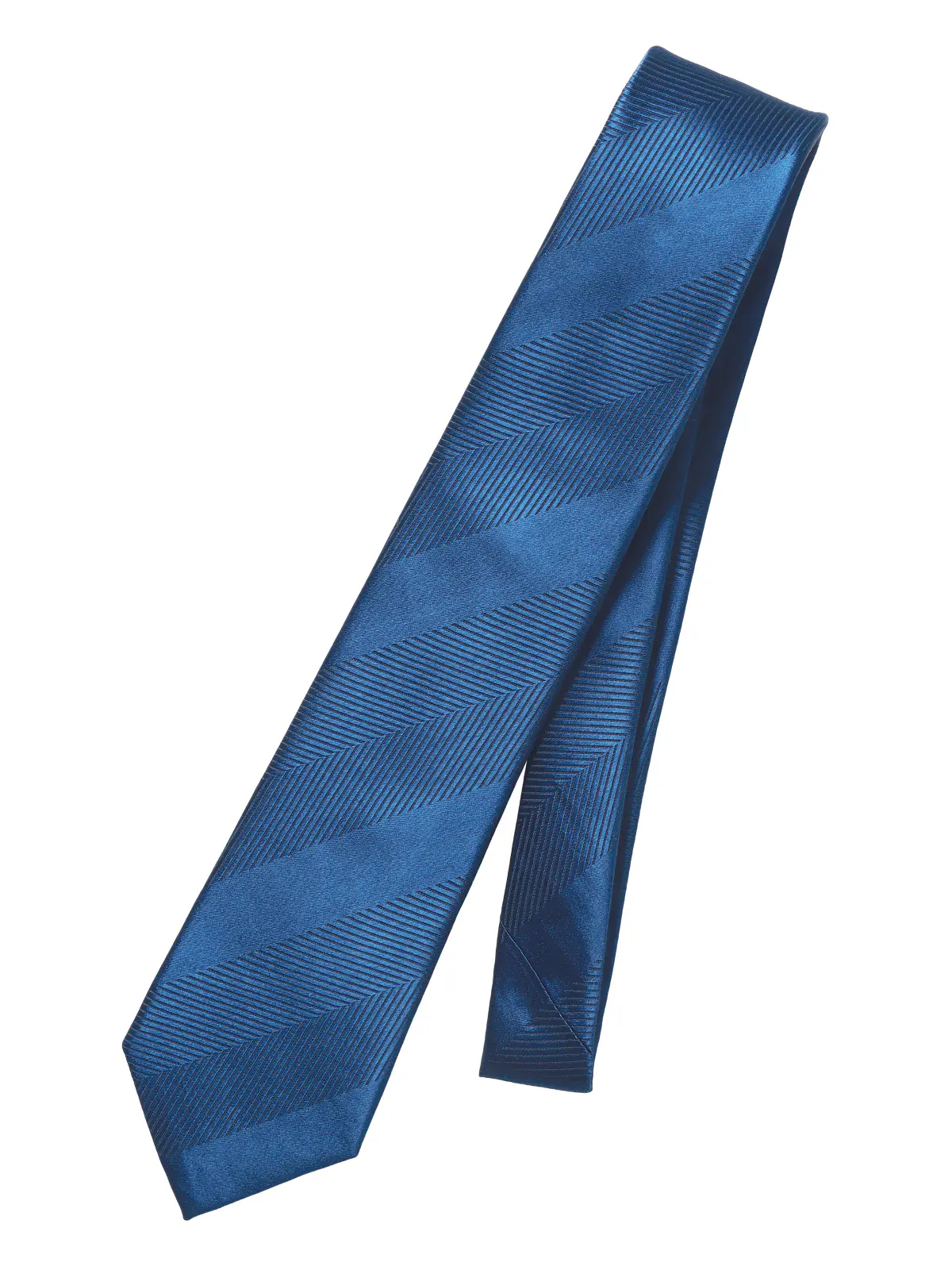 ネクタイ/シルクポリエステル/ヘリンボーン ブルー 0