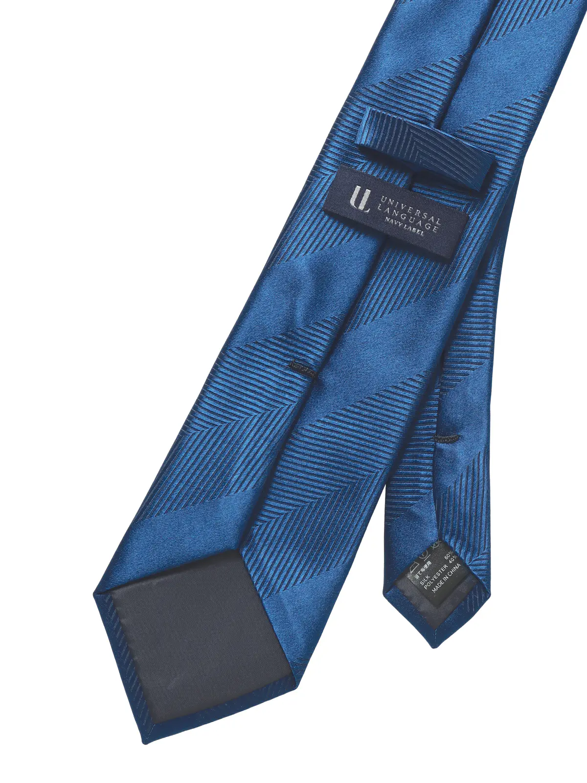 ネクタイ/シルクポリエステル/ヘリンボーン ブルー 0