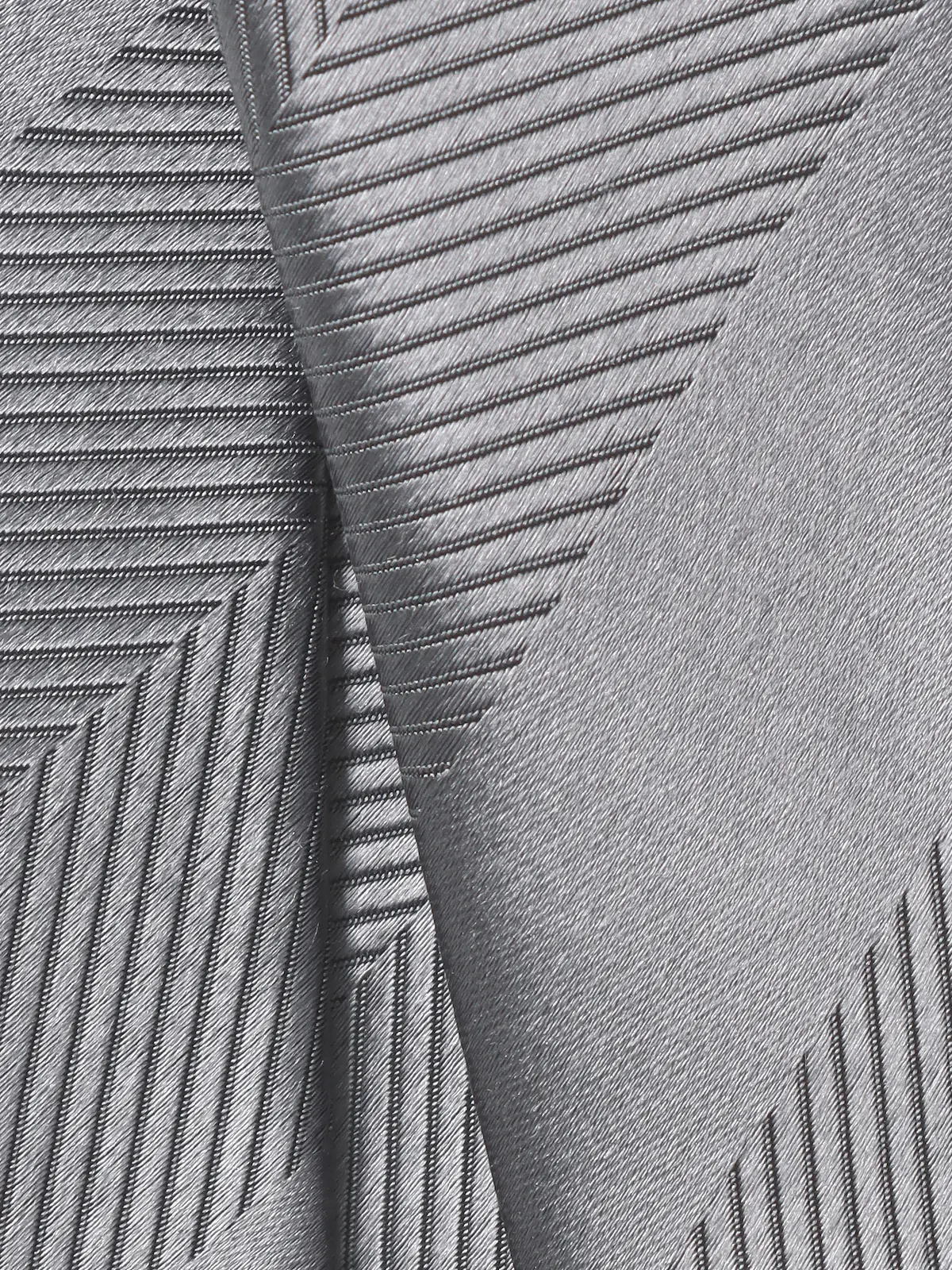 ネクタイ/シルクポリエステル/ヘリンボーン グレー 0