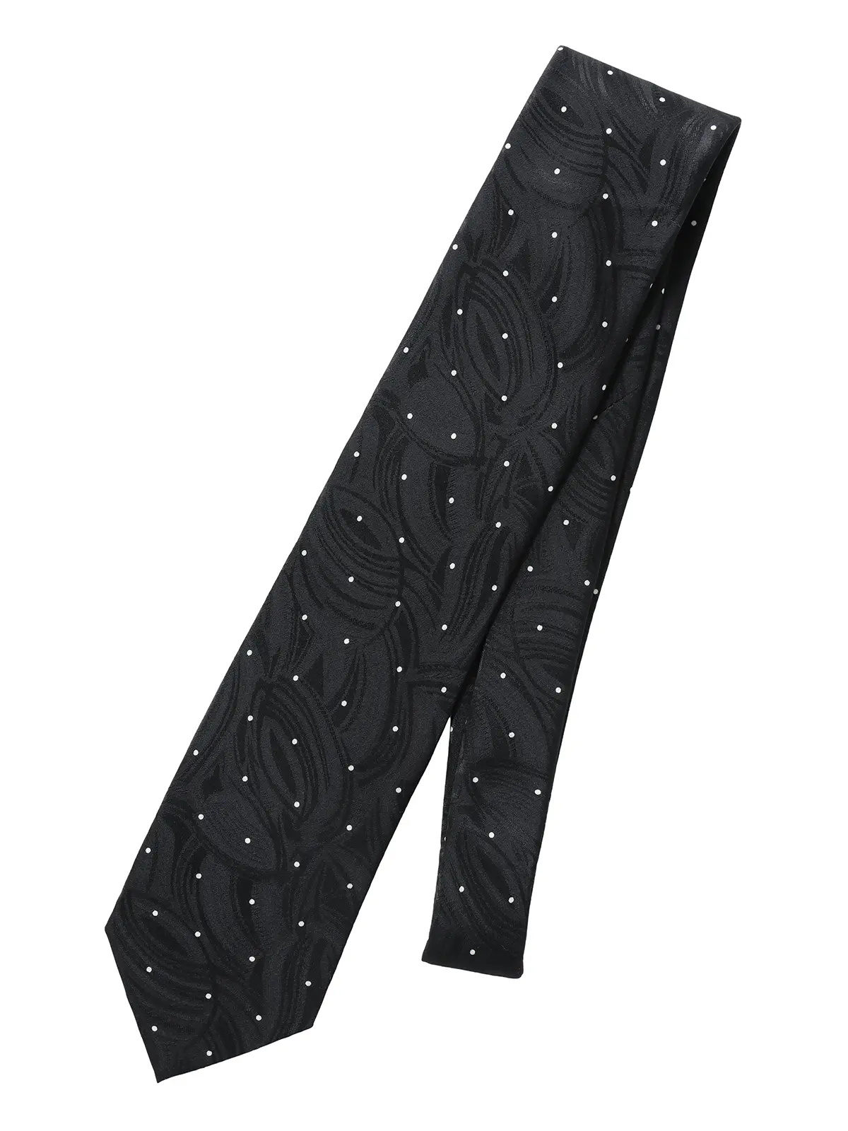 ネクタイ／小倉織物／JAPAN MADE／シルク／ドット ブラック 0