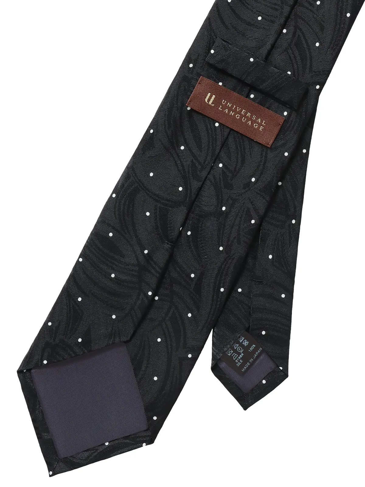 ネクタイ／小倉織物／JAPAN MADE／シルク／ドット ブラック 0