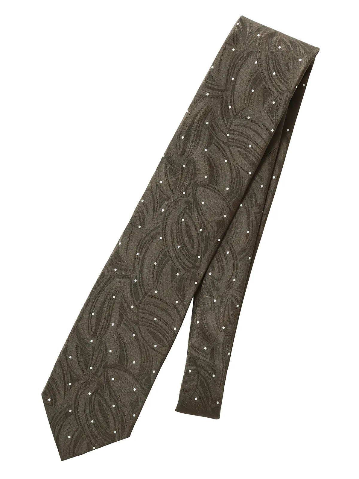 ネクタイ/小倉織物/JAPAN MADE/シルク/ドット カーキ 0