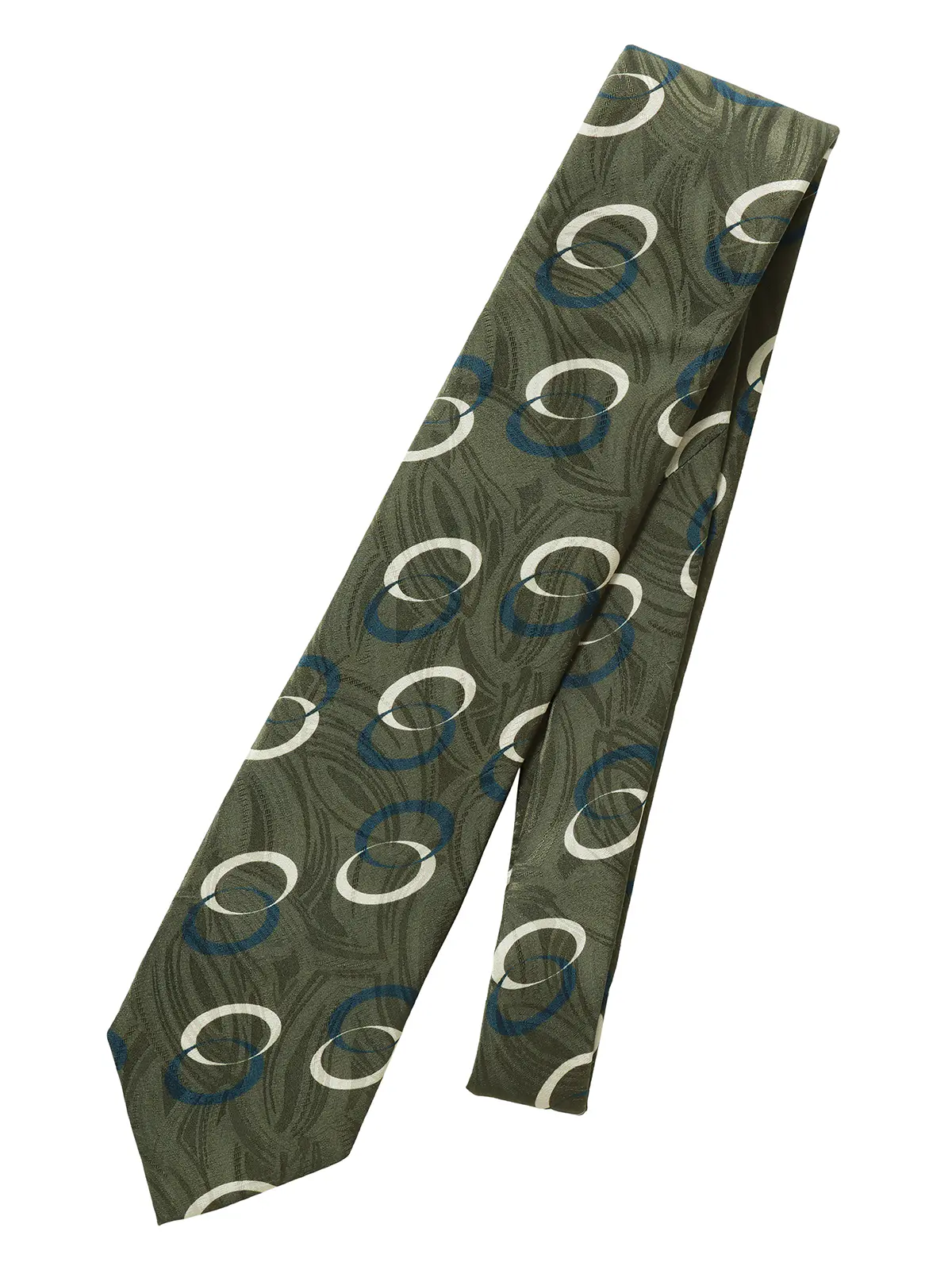 ネクタイ／小倉織物／JAPAN MADE／シルク／総柄 カーキ 0
