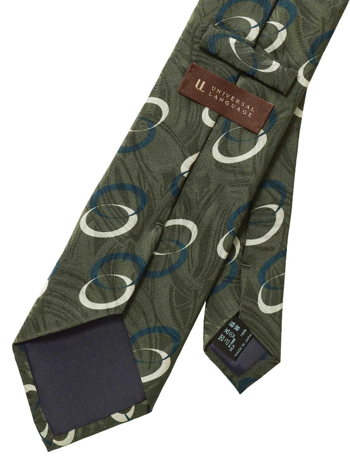 ネクタイ／小倉織物／JAPAN MADE／シルク／総柄 カーキ 0