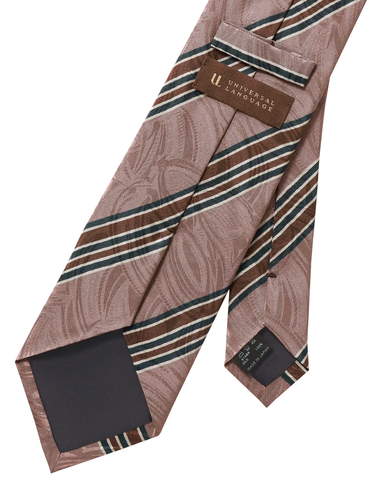 ネクタイ/小倉織物/JAPAN MADE/シルク/ストライプ Lブラウン 0