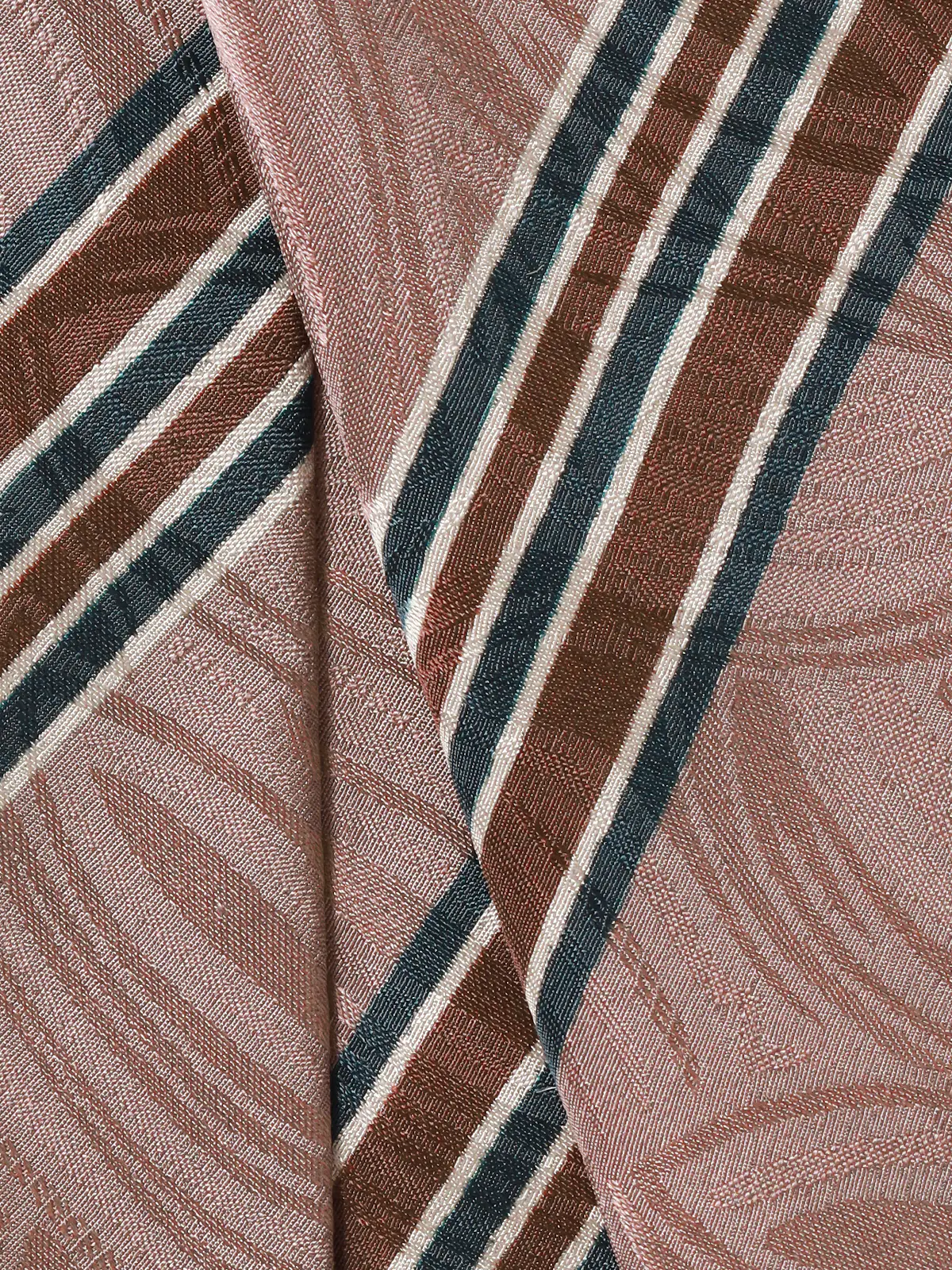 ネクタイ/小倉織物/JAPAN MADE/シルク/ストライプ Lブラウン 0