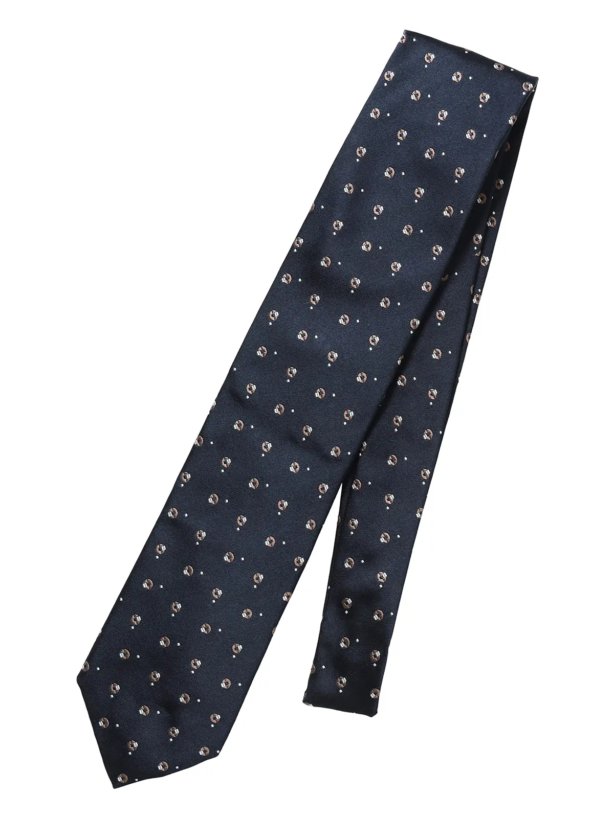 ネクタイ／桐生織／JAPAN MADE／シルク／小紋 ネイビー 0