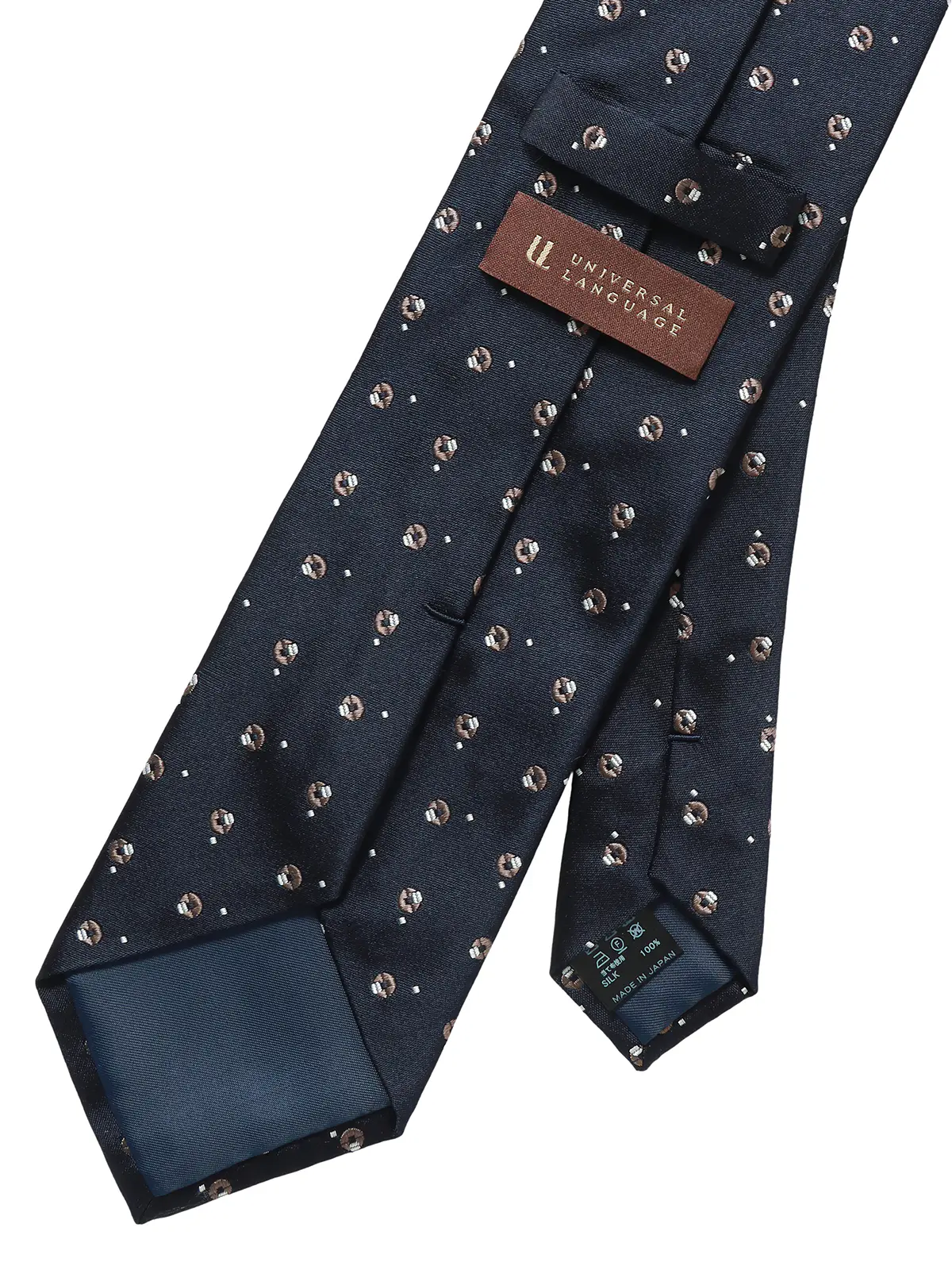 ネクタイ／桐生織／JAPAN MADE／シルク／小紋 ネイビー 0