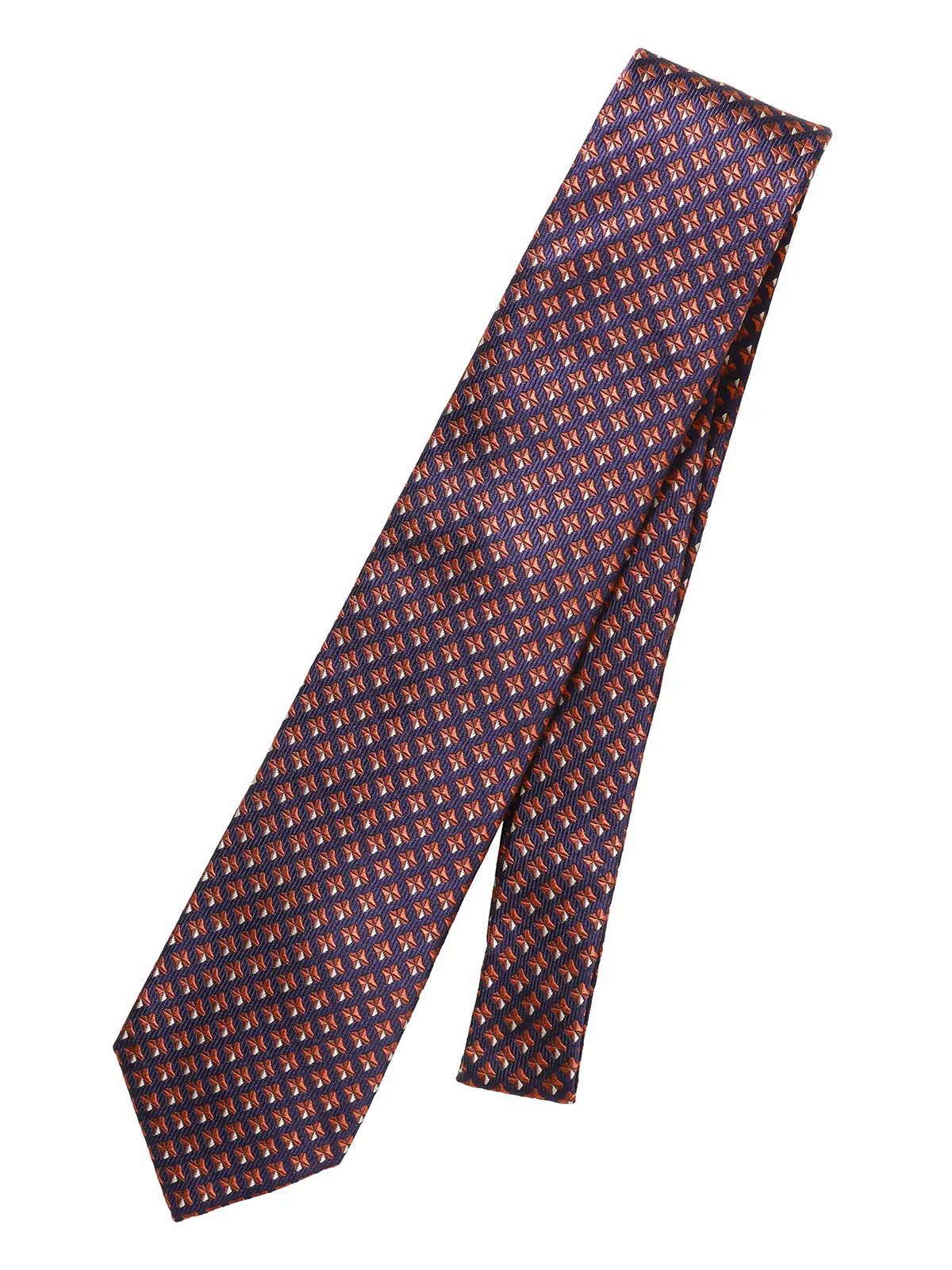 ネクタイ／桐生織／JAPAN MADE／シルク／小紋 パープル 0