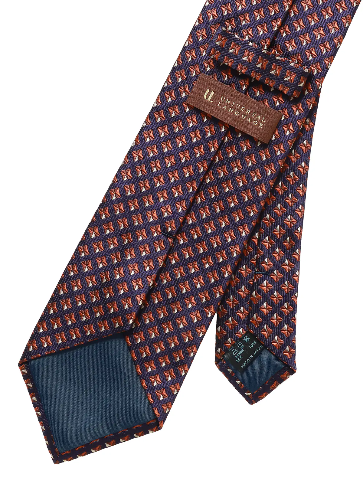 ネクタイ／桐生織／JAPAN MADE／シルク／小紋 パープル 0