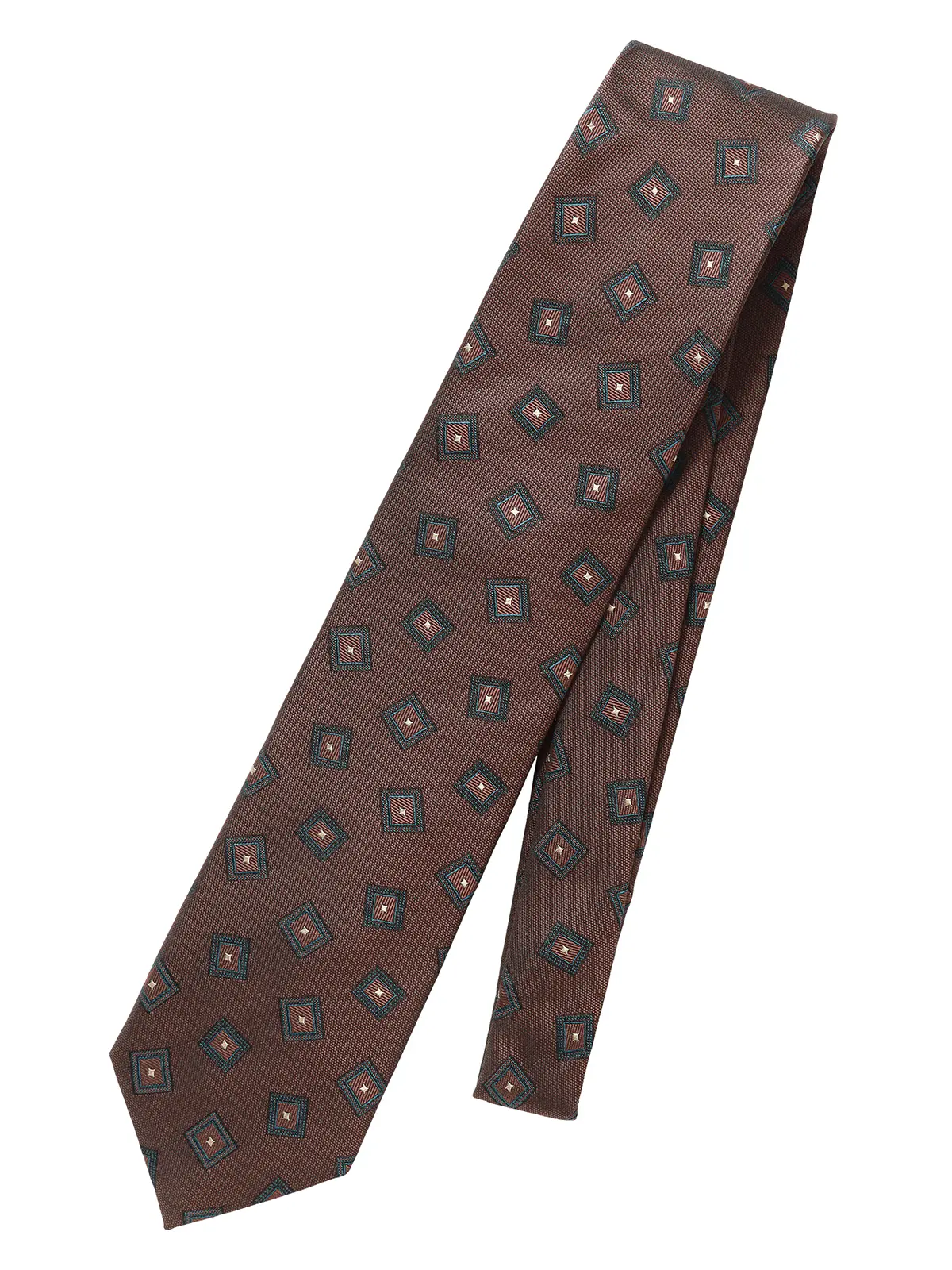 ネクタイ/ふじやま織/JAPAN MADE/シルク/小紋 ブラウン 0