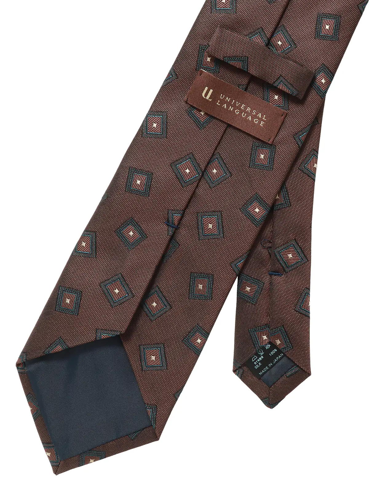 ネクタイ/ふじやま織/JAPAN MADE/シルク/小紋 ブラウン 0