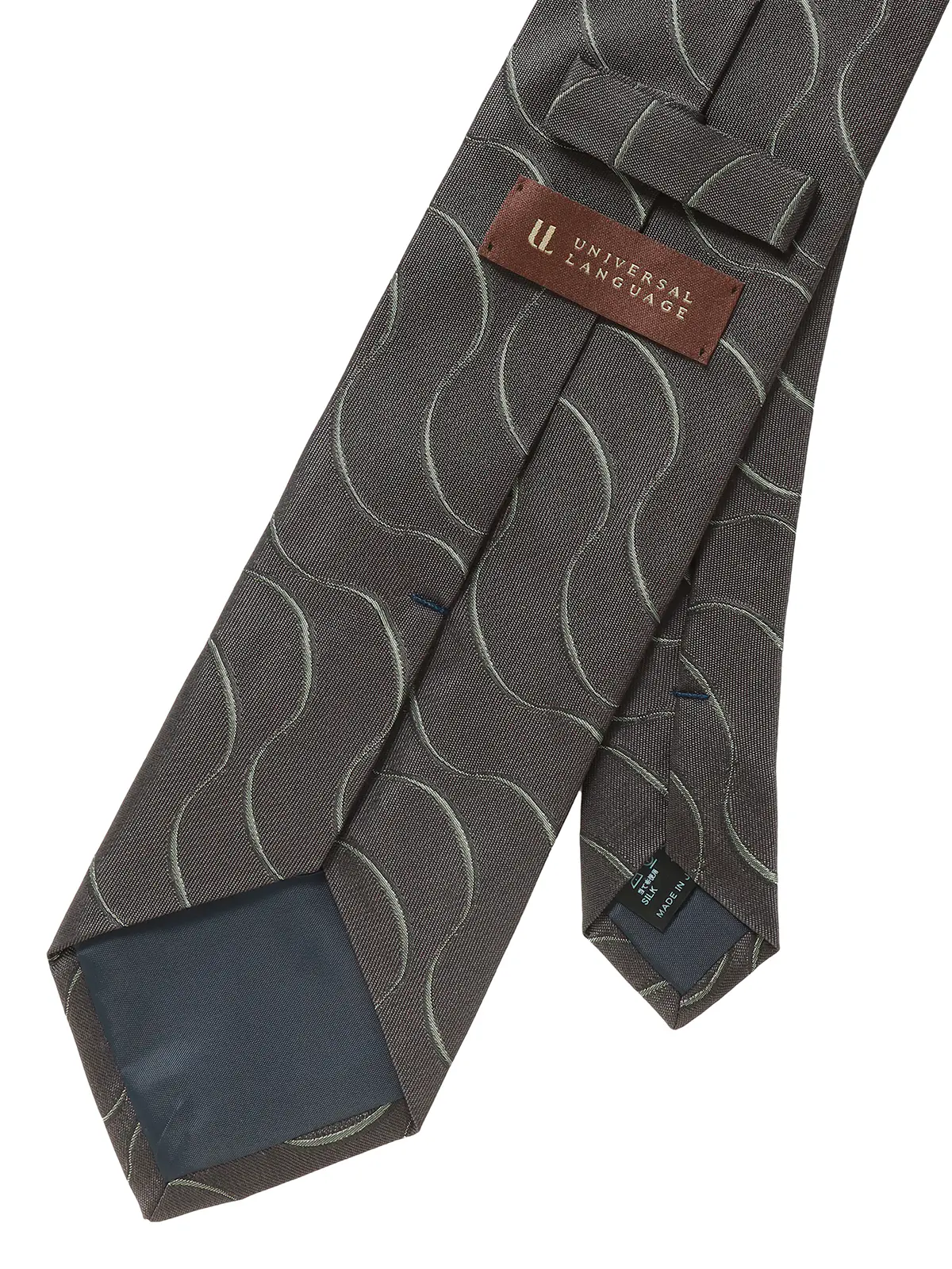 ネクタイ／ふじやま織／JAPAN MADE／シルク／総柄 グレー 0