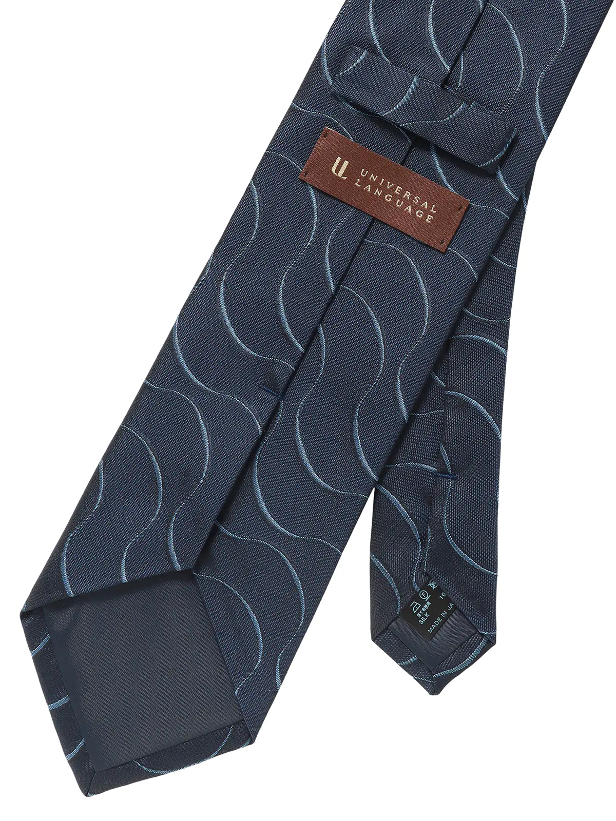 ネクタイ／ふじやま織／JAPAN MADE／シルク／総柄 ネイビー 0