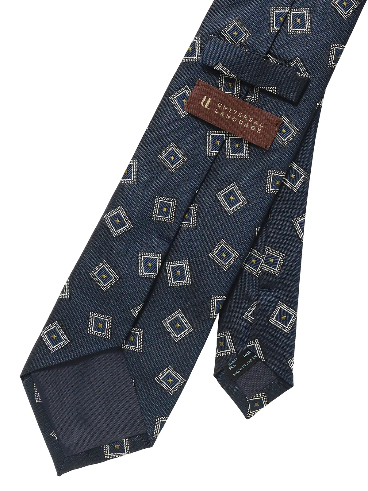 ネクタイ／ふじやま織／JAPAN MADE／シルク／小紋 ネイビー 1