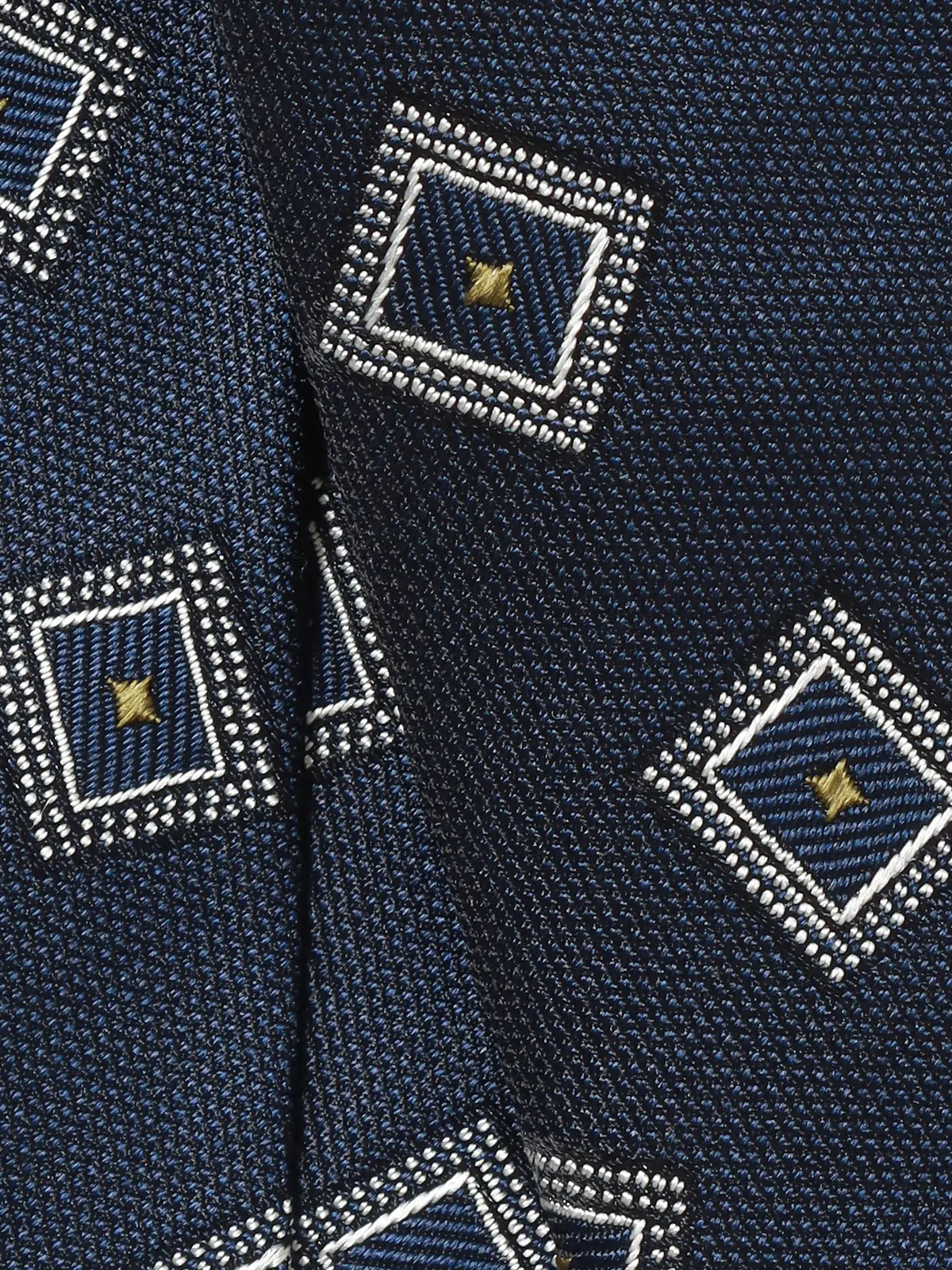 ネクタイ／ふじやま織／JAPAN MADE／シルク／小紋 ネイビー 1