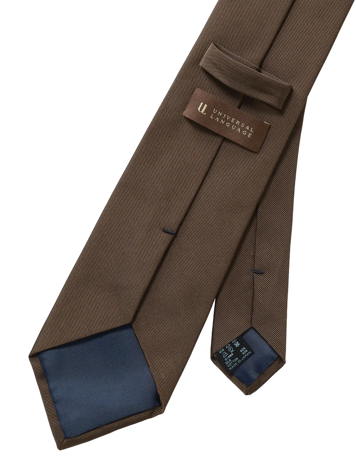 ネクタイ/モガドール/JAPAN MADE/シルクコットン/無地 ブラウン 0