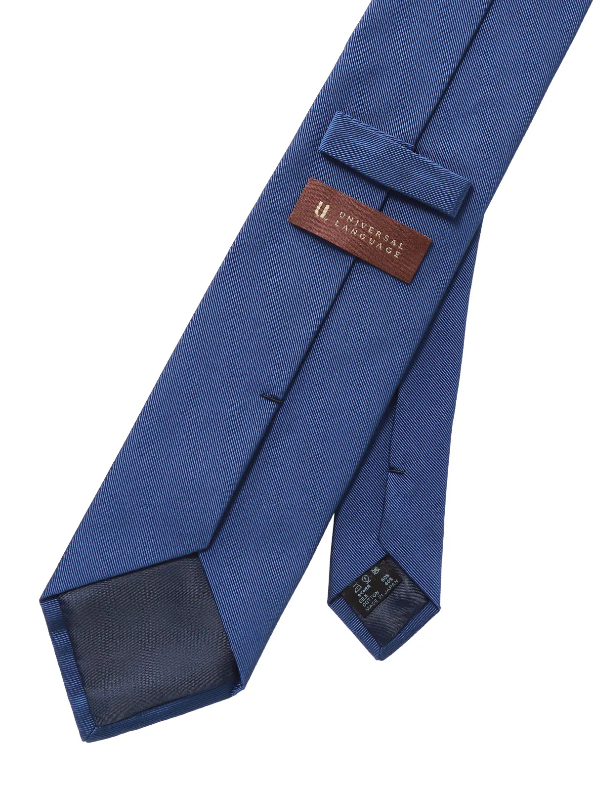 ネクタイ/モガドール/JAPAN MADE/シルクコットン/無地 ブルー 0