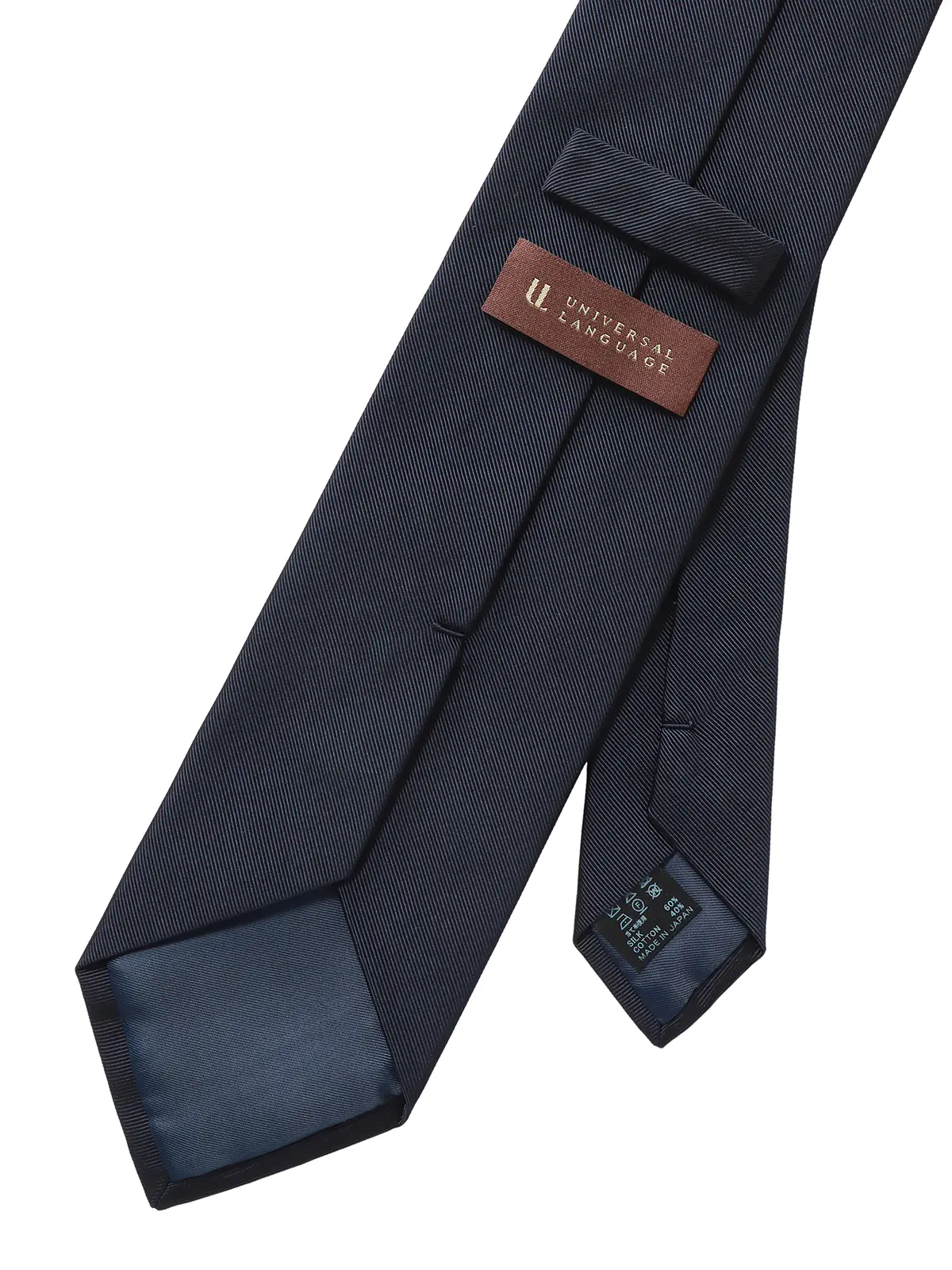 ネクタイ／モガドール／JAPAN MADE／シルクコットン／無地 ネイビー 0