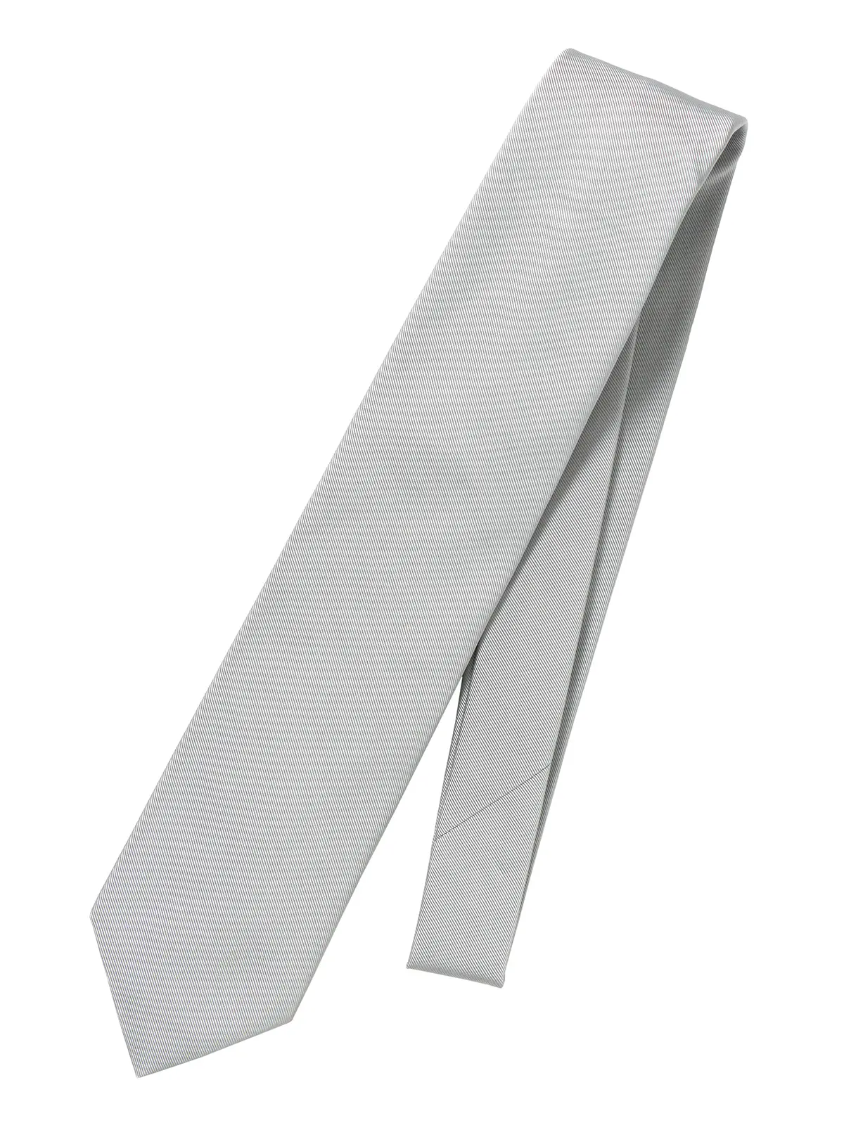 ネクタイ／モガドール／JAPAN MADE／シルクコットン／無地 シルバー 0