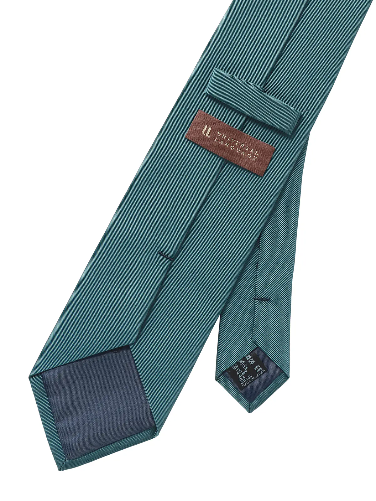 ネクタイ／モガドール／JAPAN MADE／シルクコットン／無地 ターコイズ 0