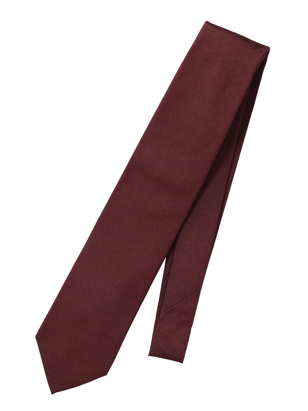 ネクタイ／モガドール／JAPAN MADE／シルクコットン／無地 ボルドー 0