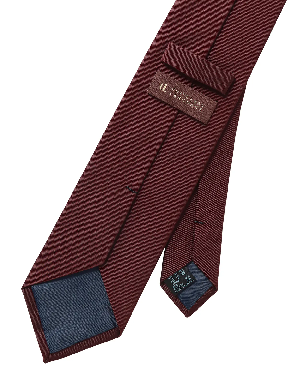 ネクタイ／モガドール／JAPAN MADE／シルクコットン／無地 ボルドー 0