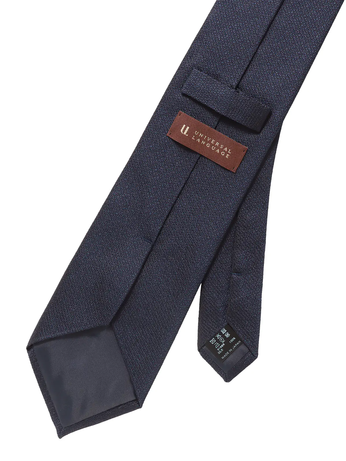 ネクタイ／ふじやま織／JAPAN MADE／シルク／無地 ネイビー 0