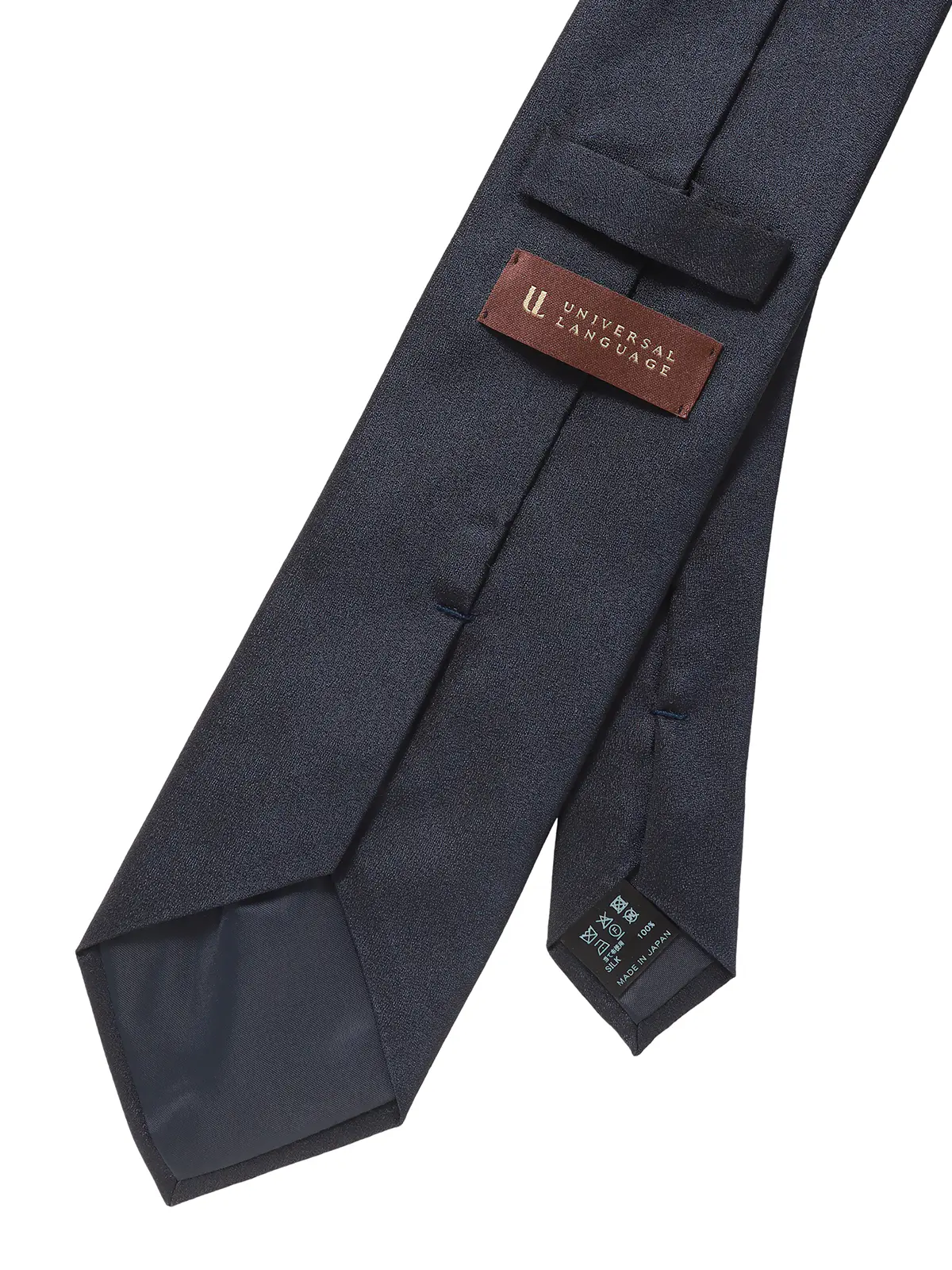 ネクタイ／ふじやま織／JAPAN MADE／シルク／無地 ネイビー 2