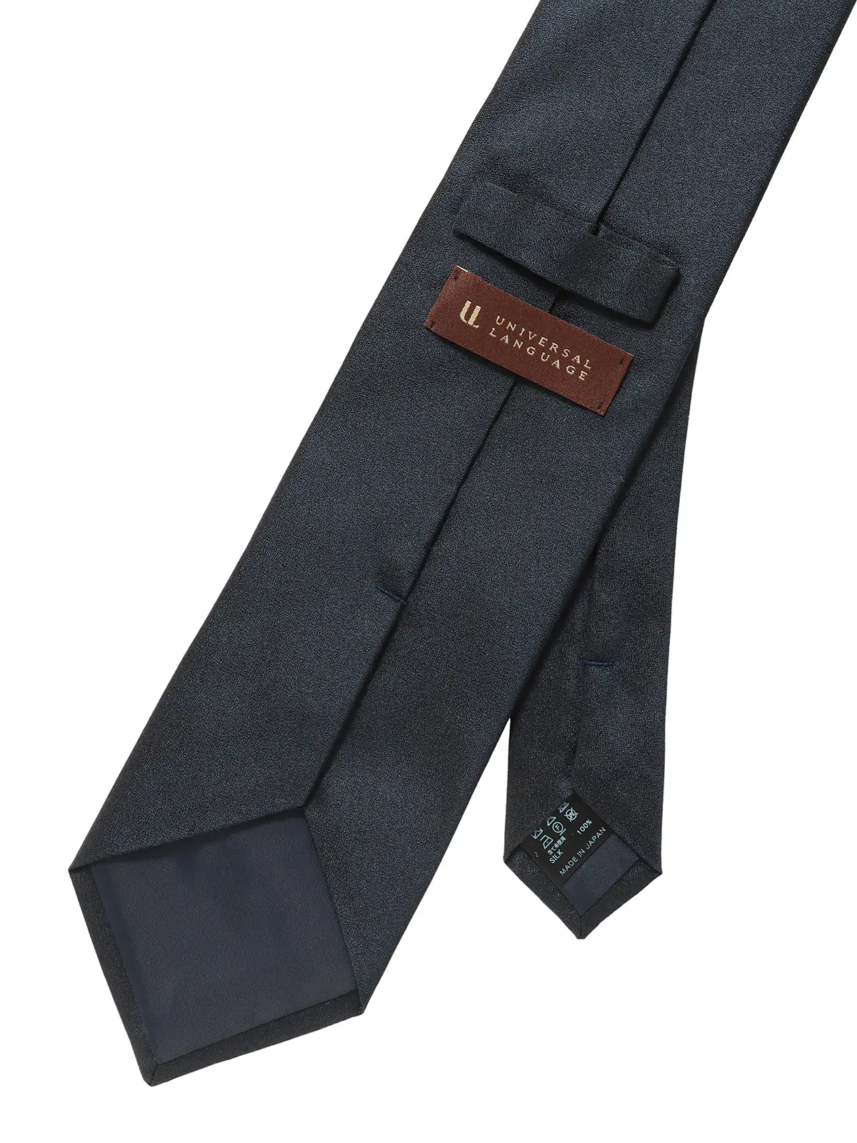 ネクタイ／ふじやま織／JAPAN MADE／シルク／無地 ネイビー 3