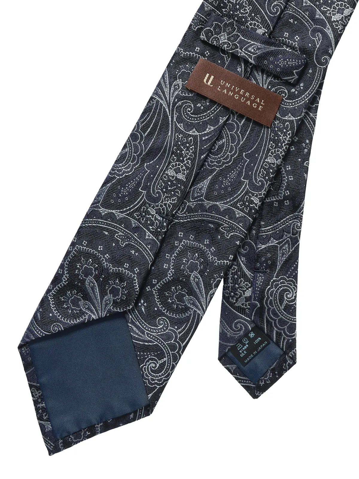 ネクタイ/桐生織/JAPAN MADE/シルク/ペイズリー ネイビー 0