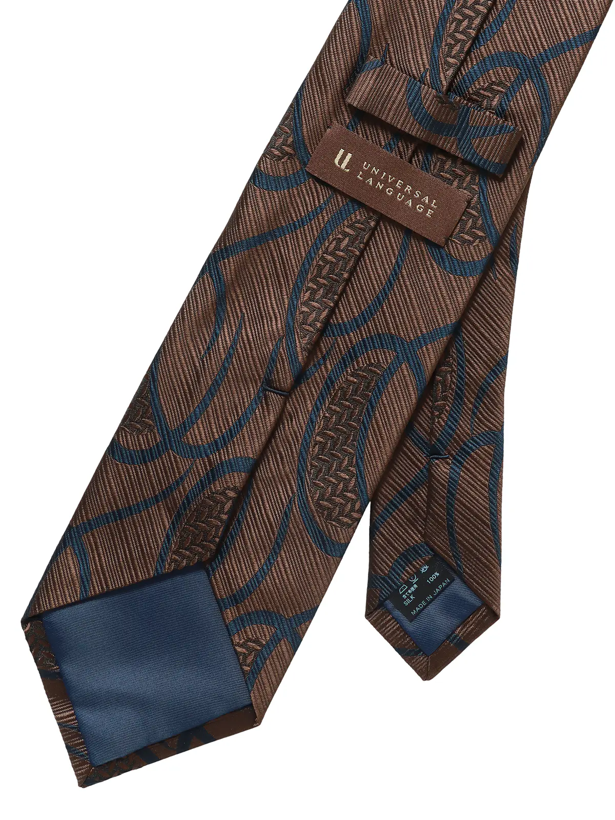 ネクタイ/桐生織/JAPAN MADE/シルク/総柄 ブラウン 0