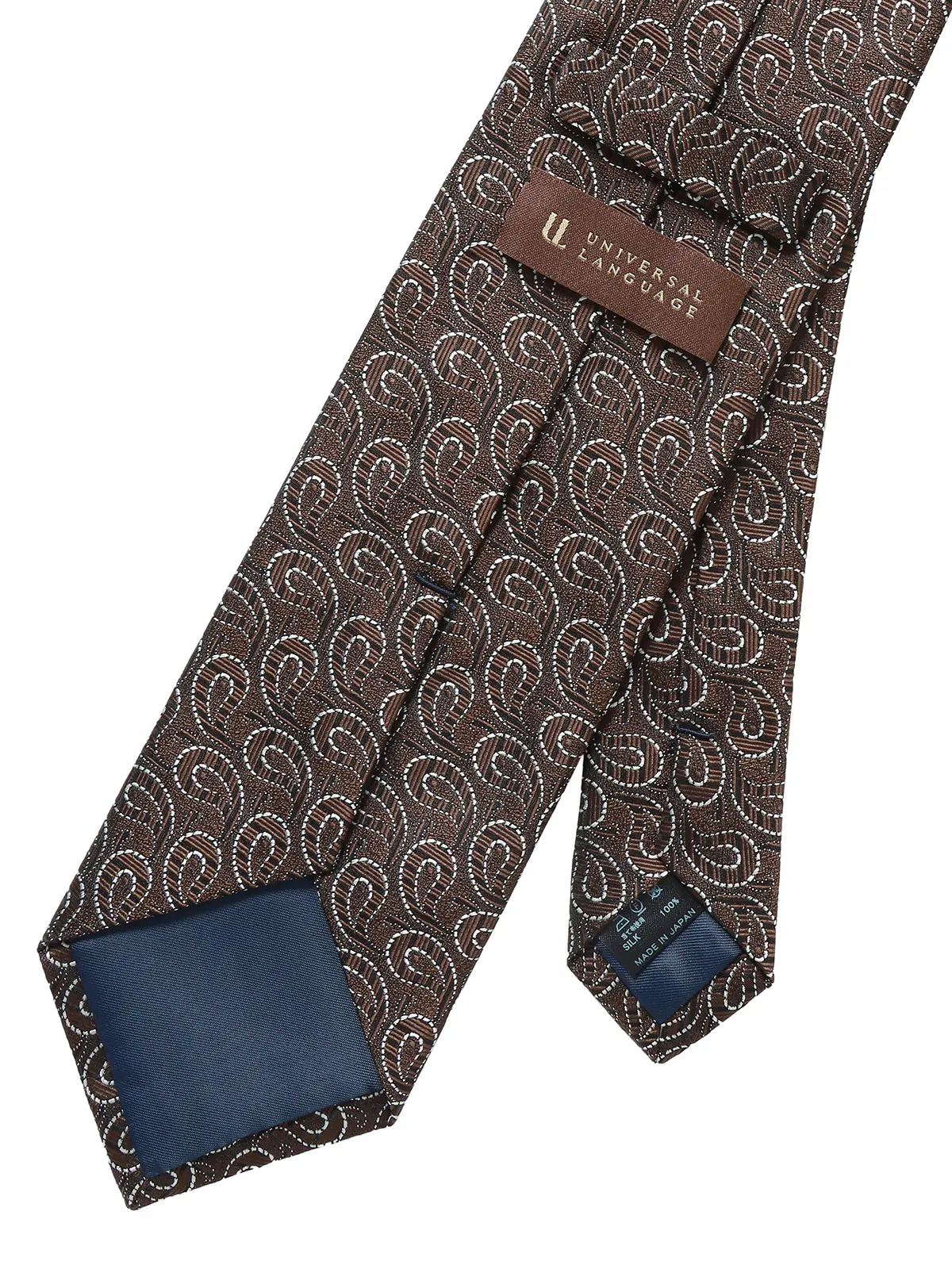 ネクタイ/桐生織/JAPAN MADE/シルク/ペイズリー ブラウン 1