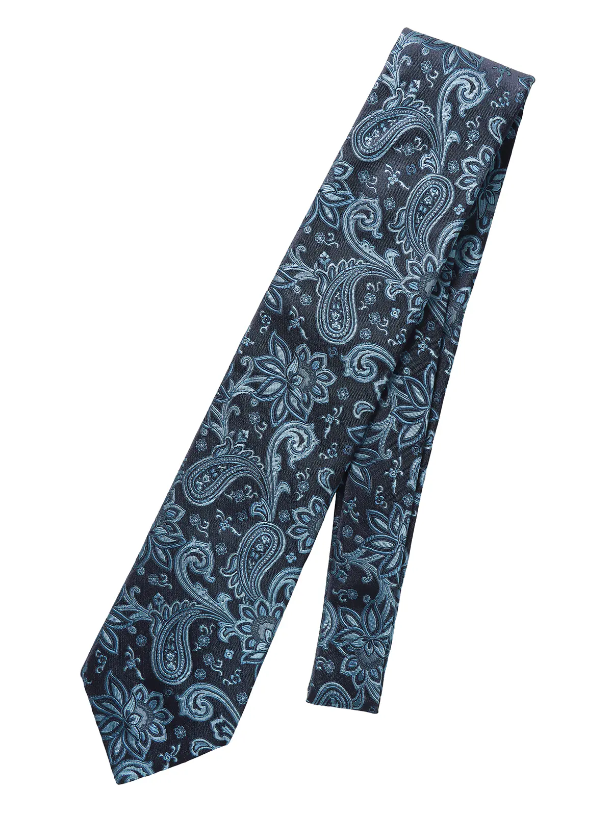 ネクタイ/桐生織/JAPAN MADE/シルク/ペイズリー ネイビー 1