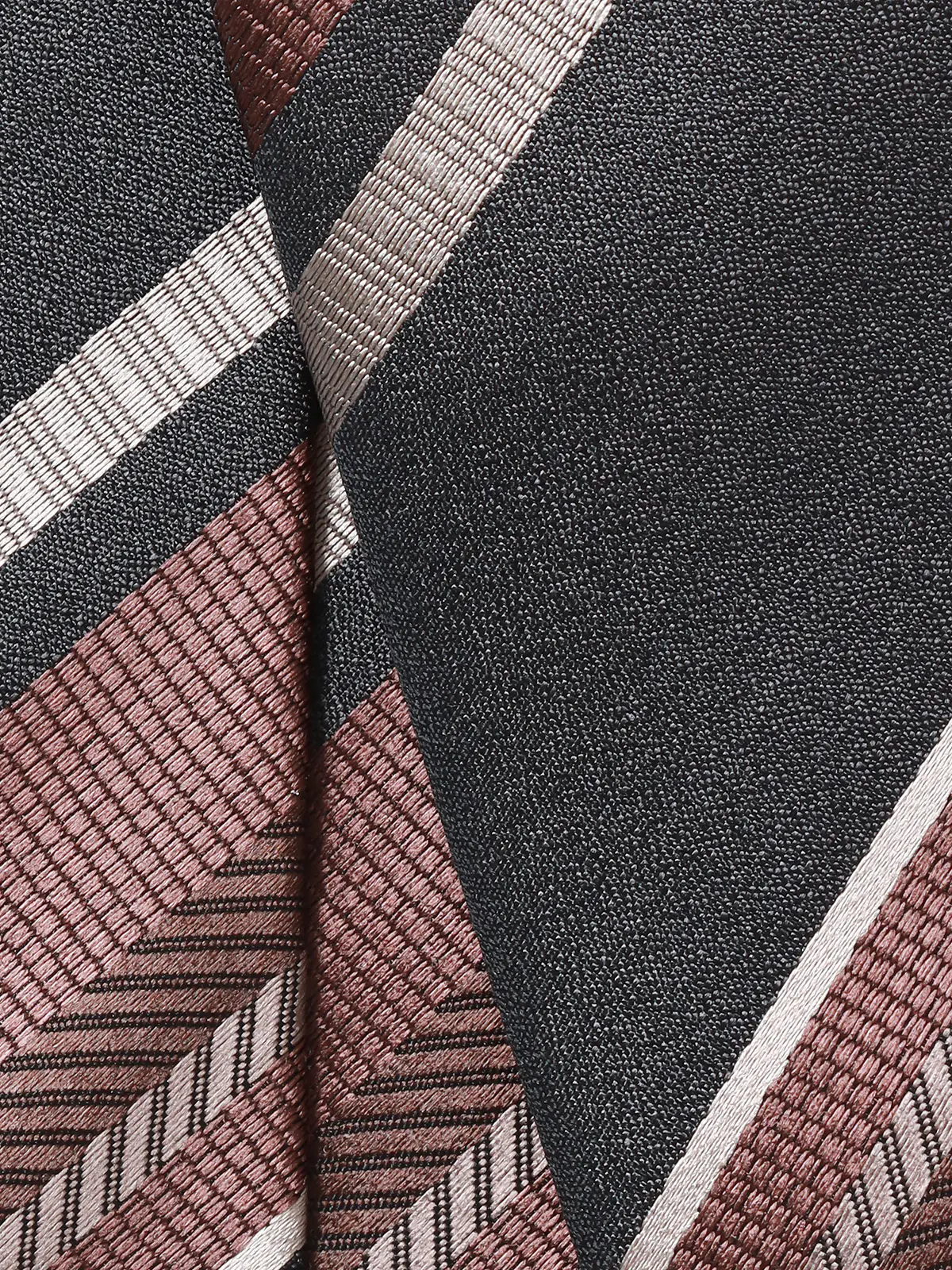 ネクタイ／ふじやま織／JAPAN MADE／シルク／ストライプ グレー 0