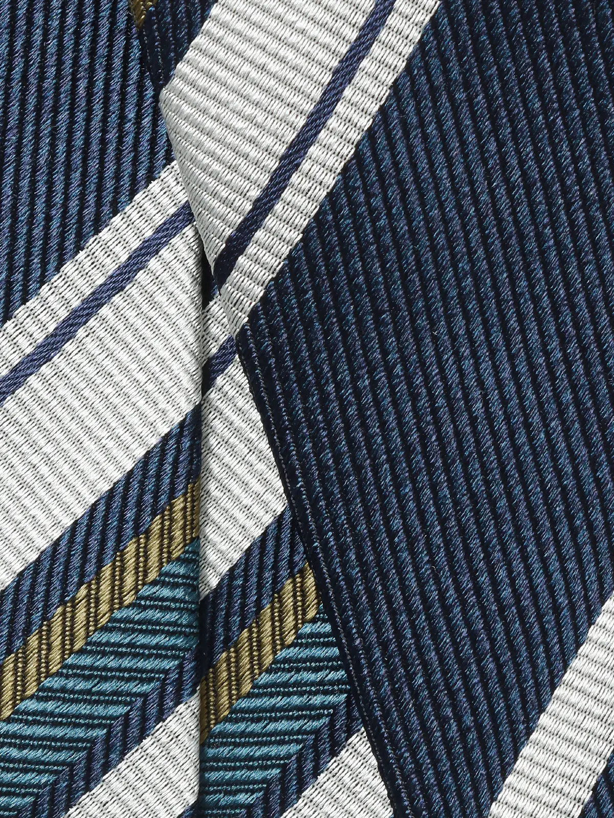 ネクタイ／ふじやま織／JAPAN MADE／シルク／ストライプ ネイビー 0