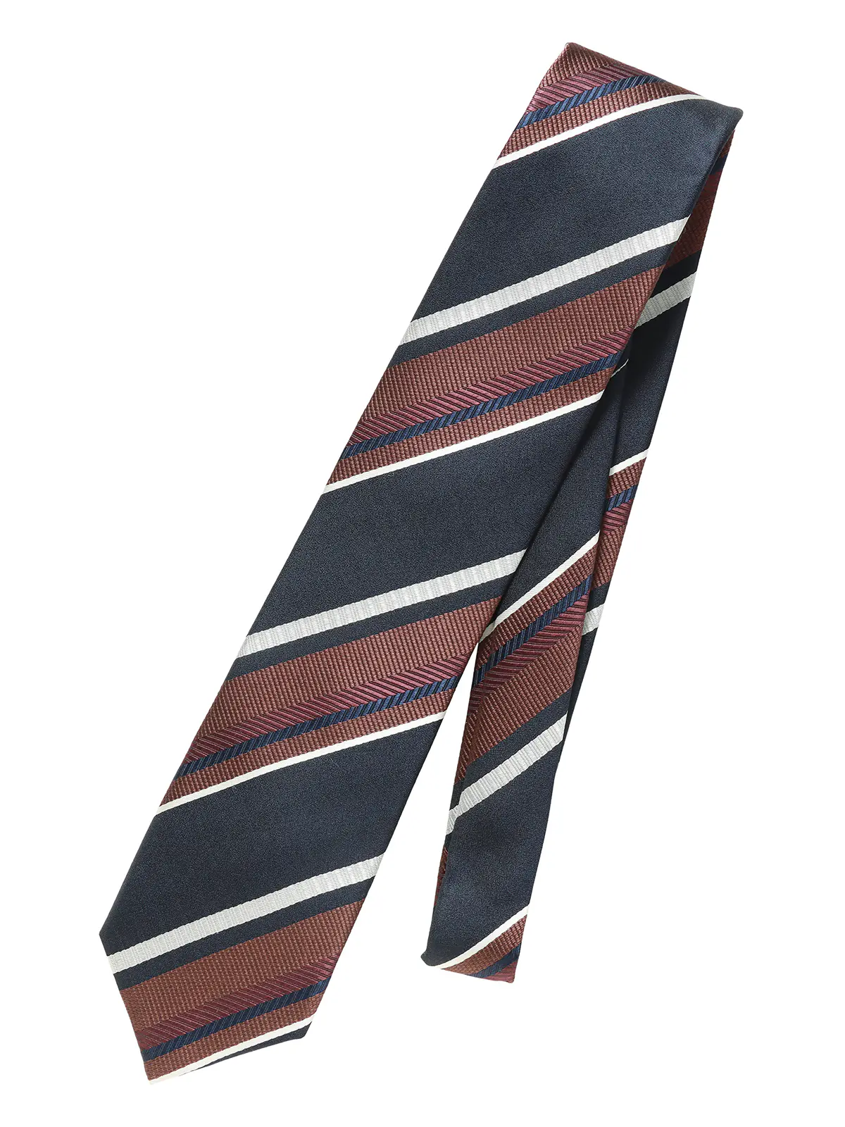 ネクタイ／ふじやま織／JAPAN MADE／シルク／ストライプ ネイビー 2