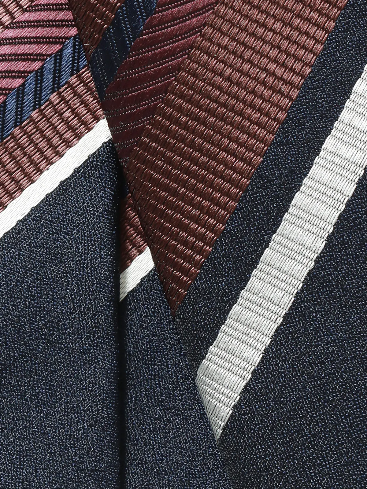 ネクタイ／ふじやま織／JAPAN MADE／シルク／ストライプ ネイビー 2